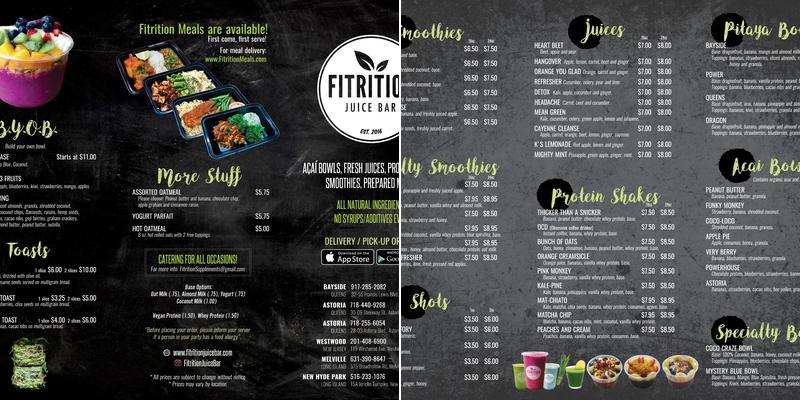 Fitrition Menu