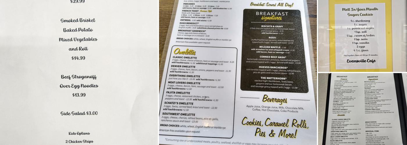Schatzi's Menu