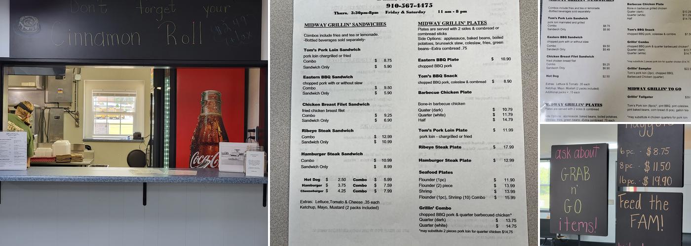 Midway Grillin' Menu