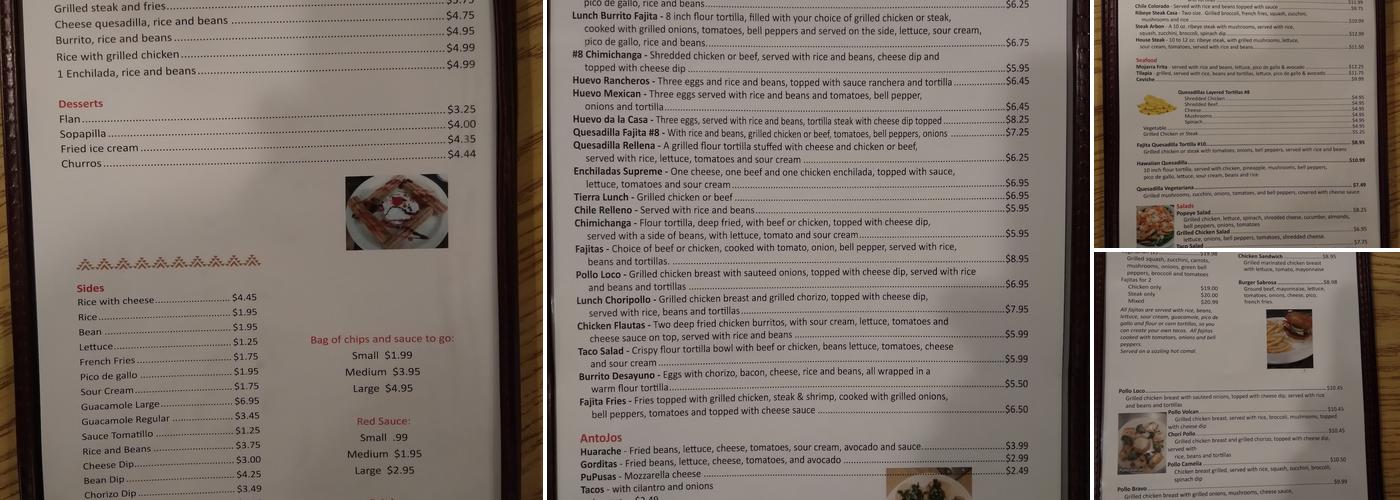 Diaz Ranchito Menu