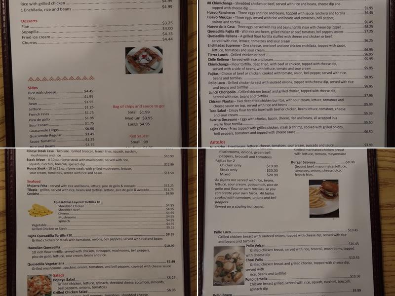Diaz Ranchito Menu
