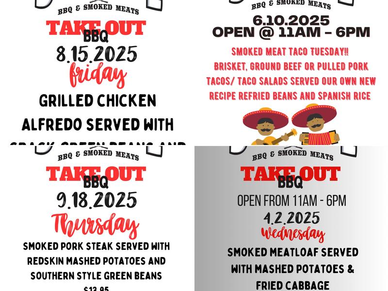 Sinsational Bbq & Smoked Meats Menu