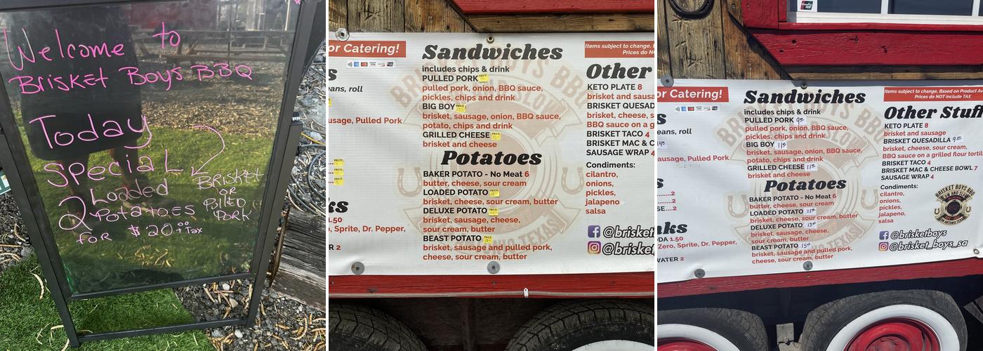 Brisket Boys Menu