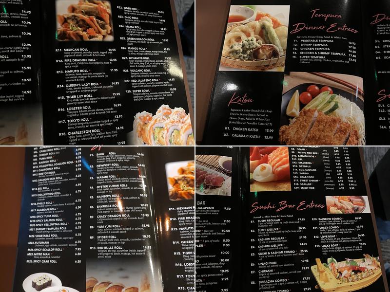 Nasu Japanese Steakhouse Menu