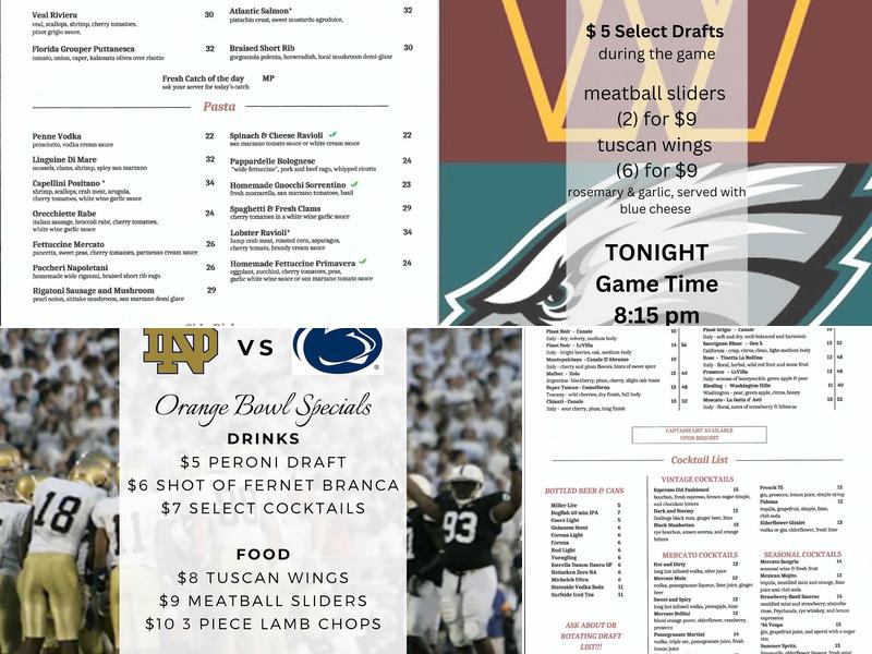 Mercato Ristorante and Bar Menu