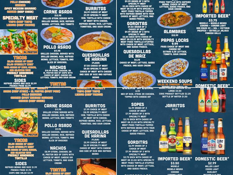 El Guero Taqueria Menu