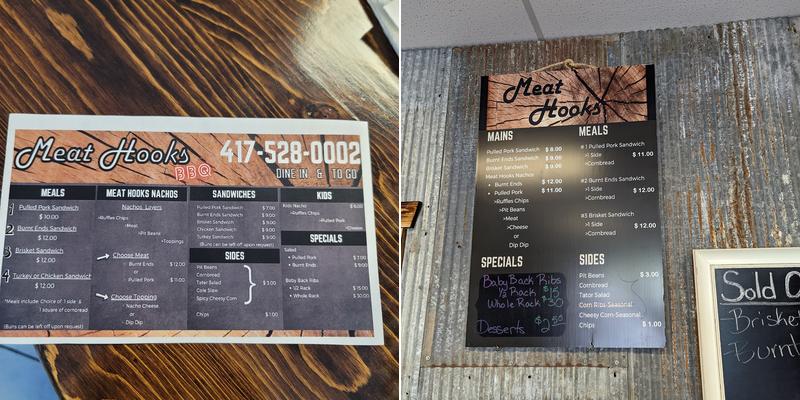 Meat Hooks BBQ Menu