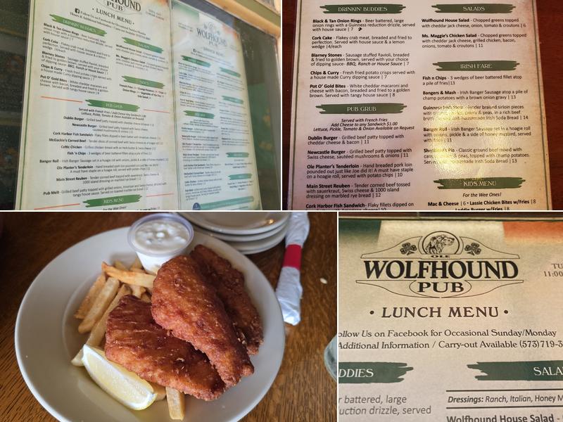 Ole Wolfhound Pub Menu