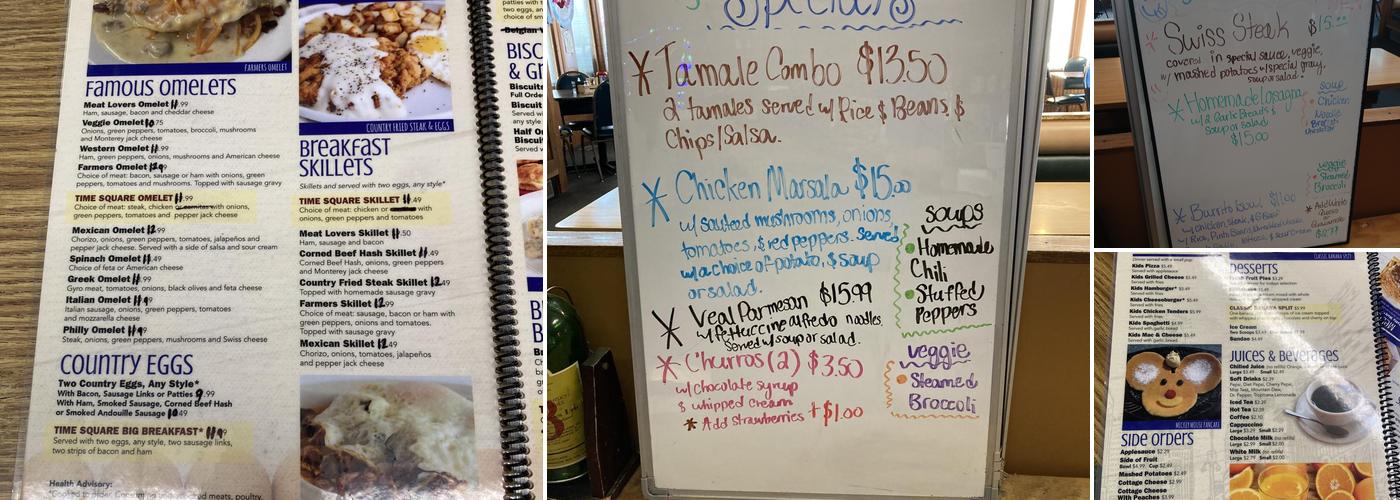 Time Square Cafe Menu