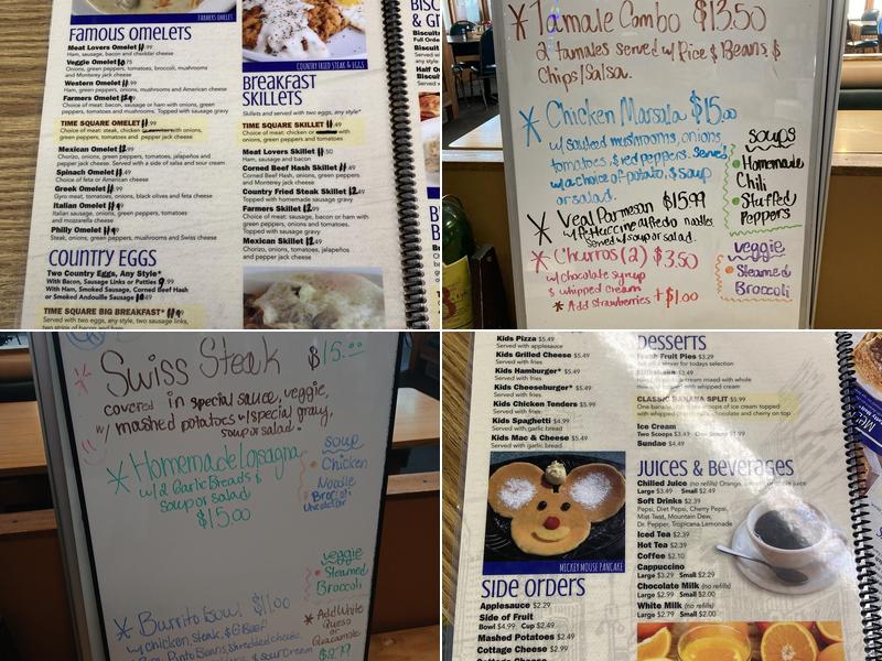 Time Square Cafe Menu