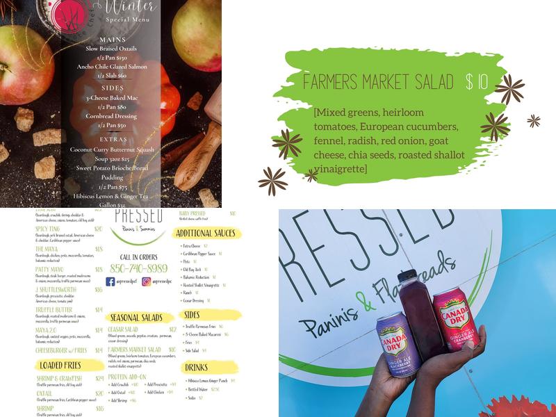 Pressed Panini & Flatbreads Food Truck Menu