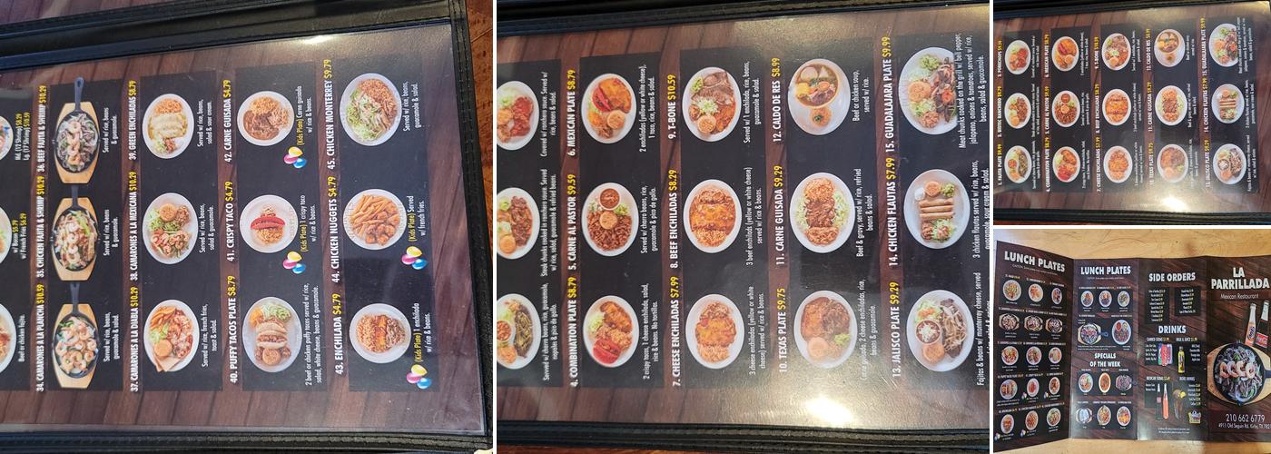La Parrillada Menu