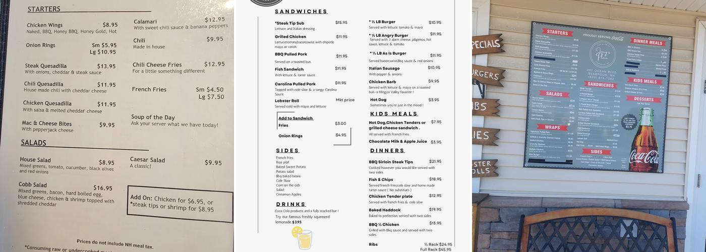 Joeys Place Menu