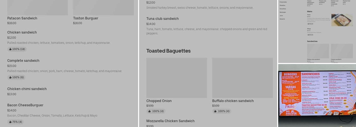 PIkalo X - Dorchester Menu