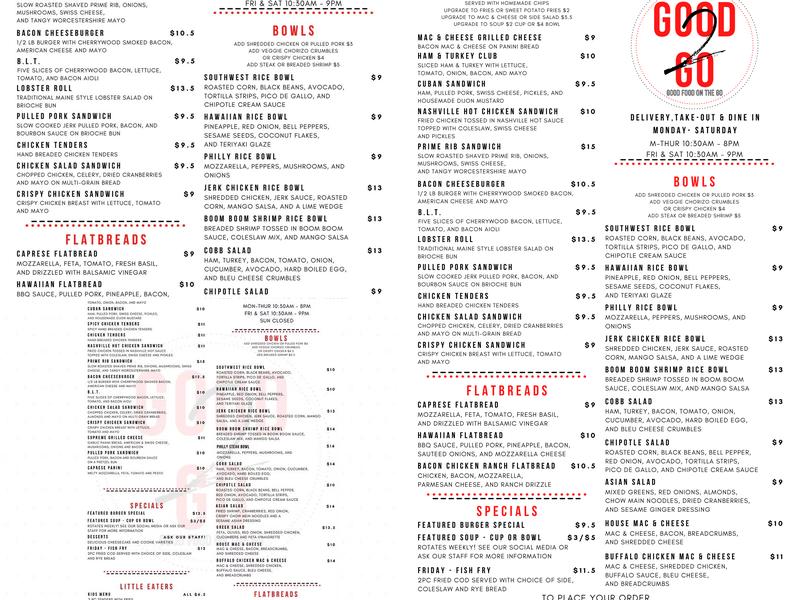 Good2Go Menu