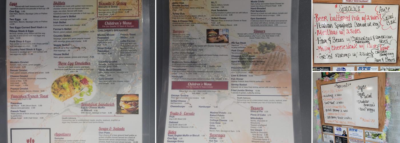 Rochester dining Menu