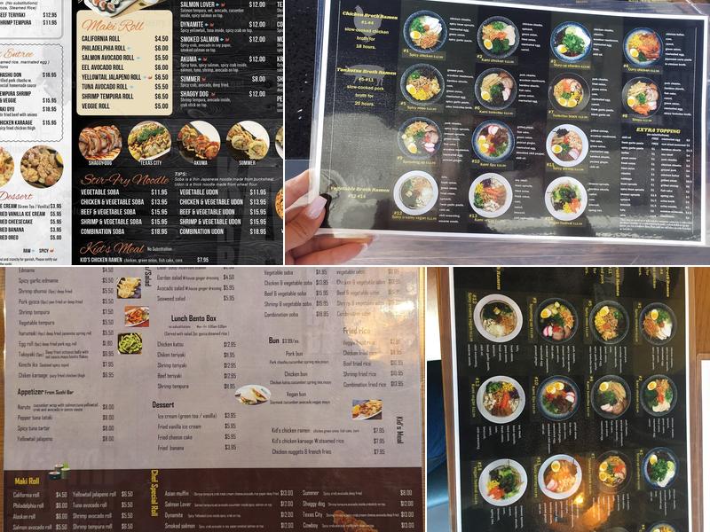 Kami ramen Menu