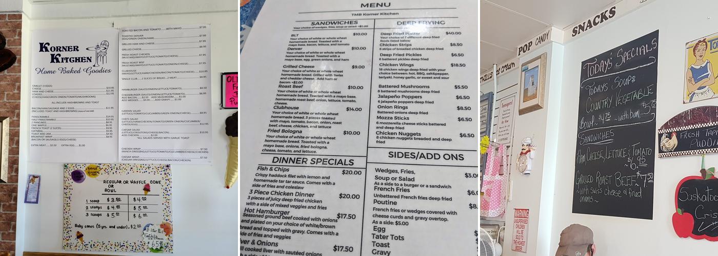 Korner Kitchen Menu