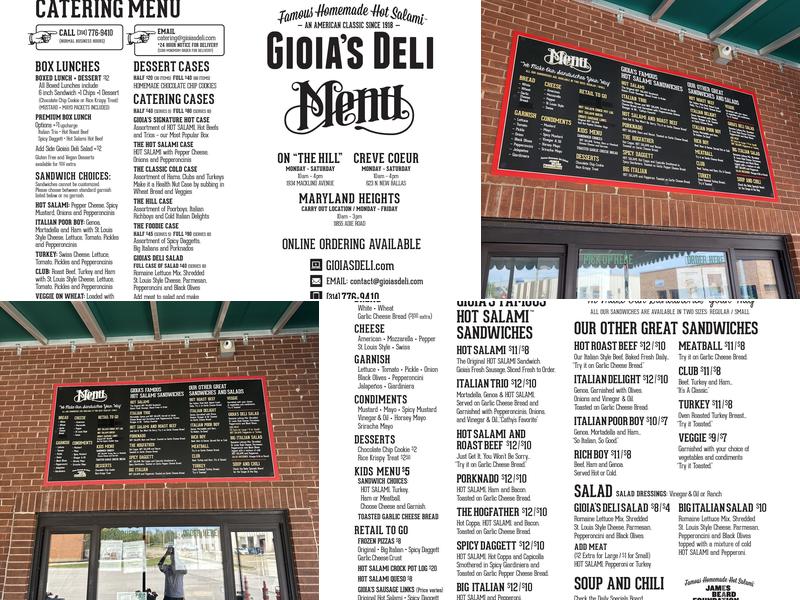 Gioia's Deli Menu