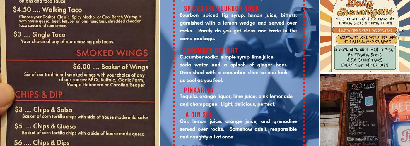 SKO Downtown Menu