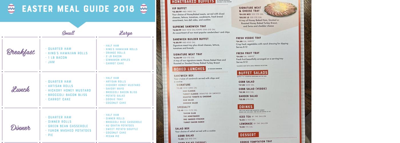 The Honey Baked Ham Company Menu