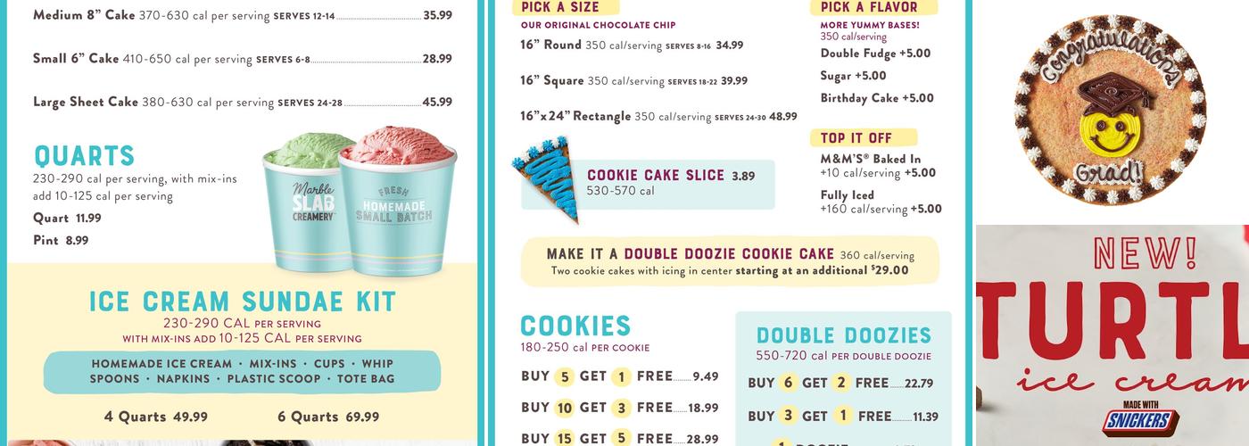 Great American Cookies Menu