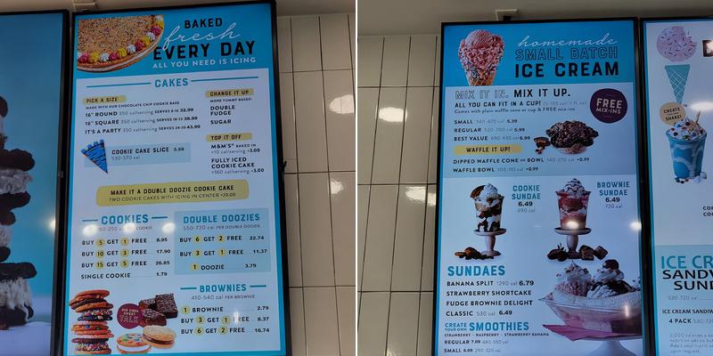 Great American Cookies Menu