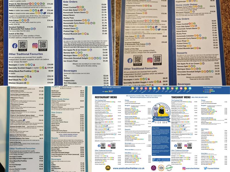 Anstruther Fish Bar Menu