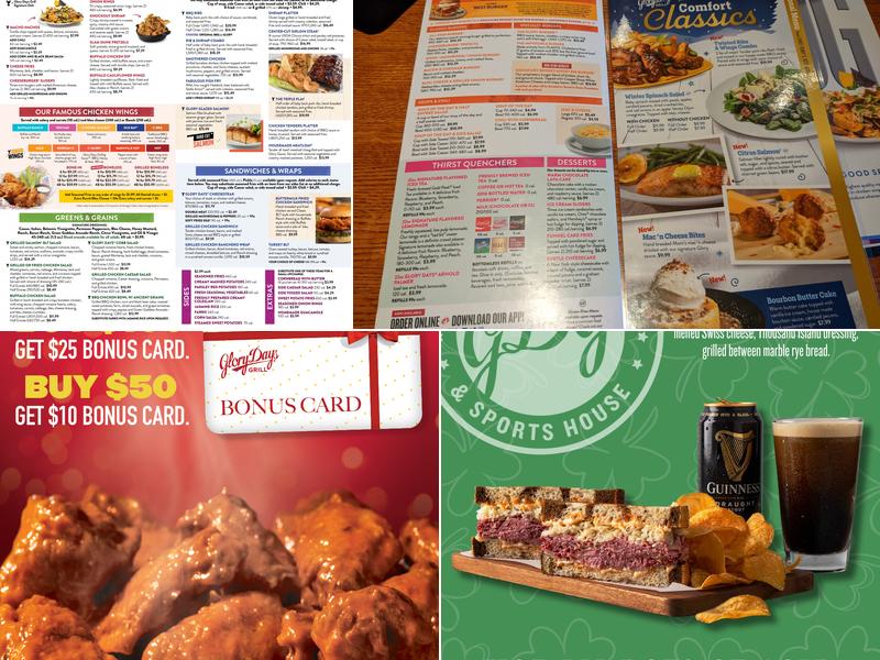 Glory Days Grill Menu