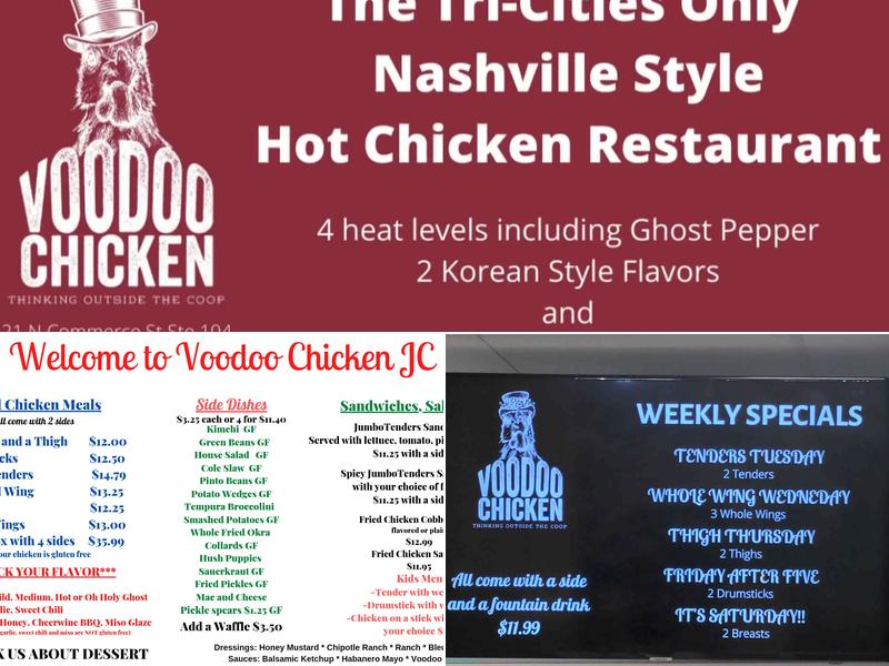 Voodoo Chicken JC Menu