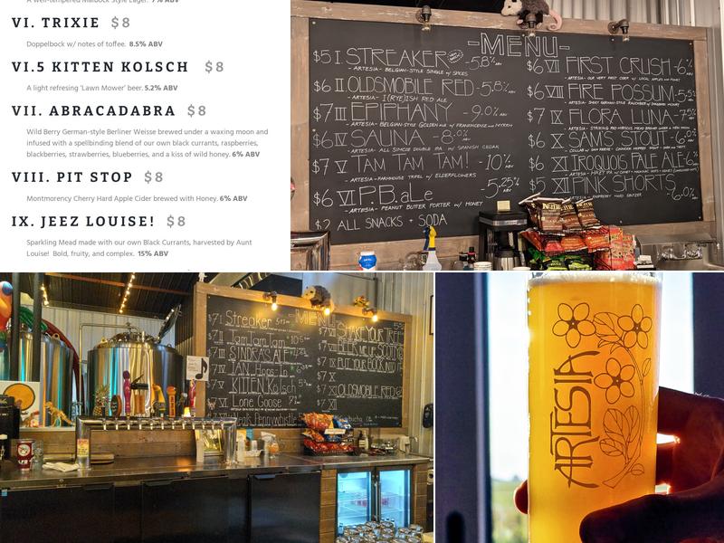Artesia Brewing Menu