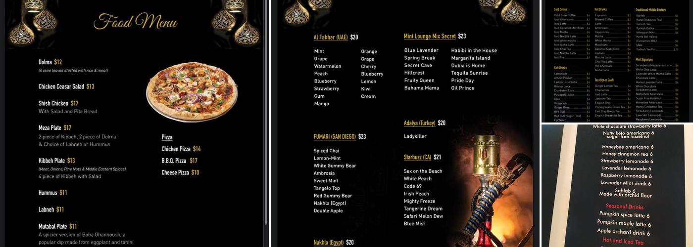 Mint Lounge Menu