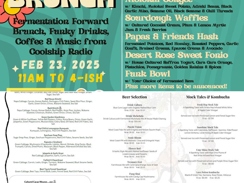 Fox Tale Fermentation Project Menu