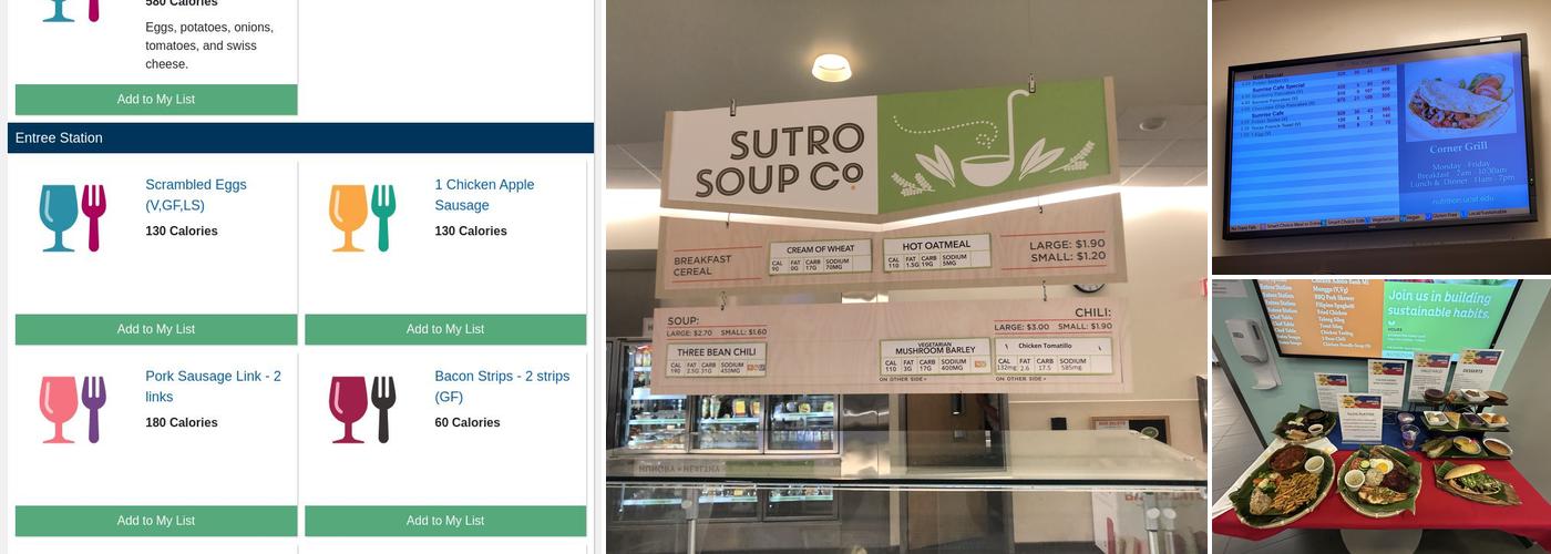 Shorenstein Family Cafe @ UCSF Medical Center Menu