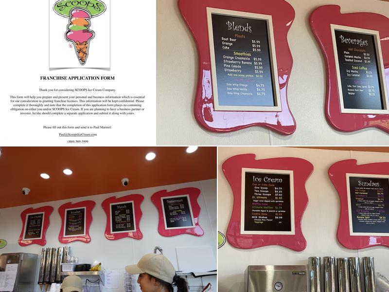 Scoops Sugar Hill Menu
