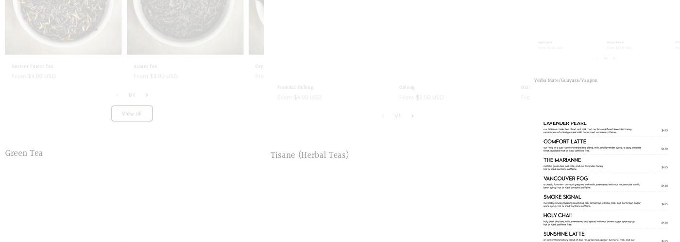 Dandelion Teahouse & Apothecary Menu