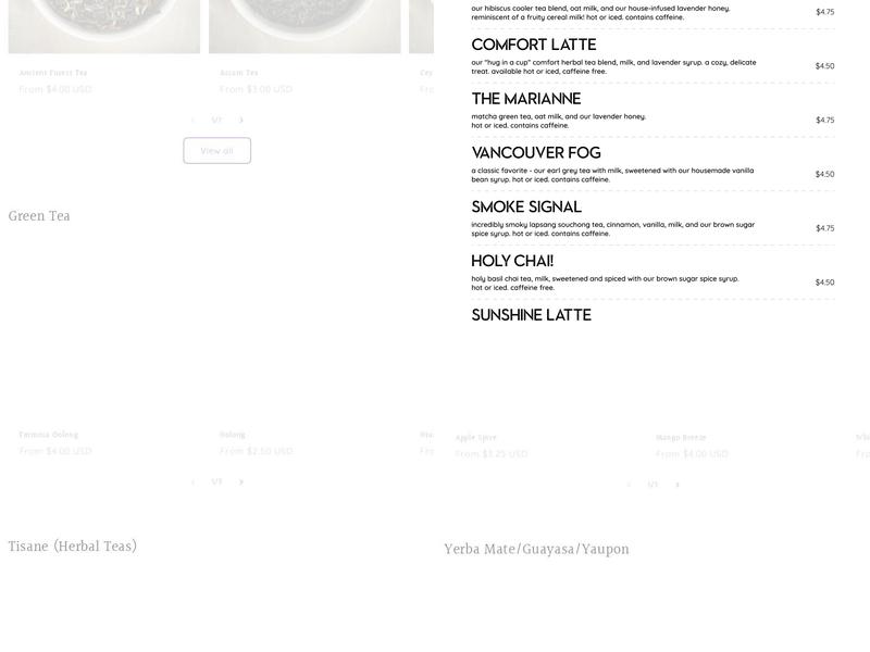 Dandelion Teahouse & Apothecary Menu