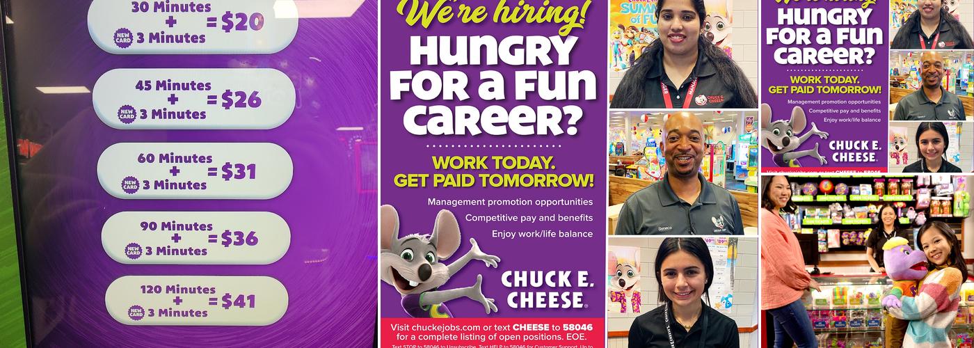 Chuck E. Cheese Menu