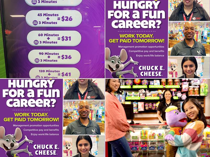 Chuck E. Cheese Menu