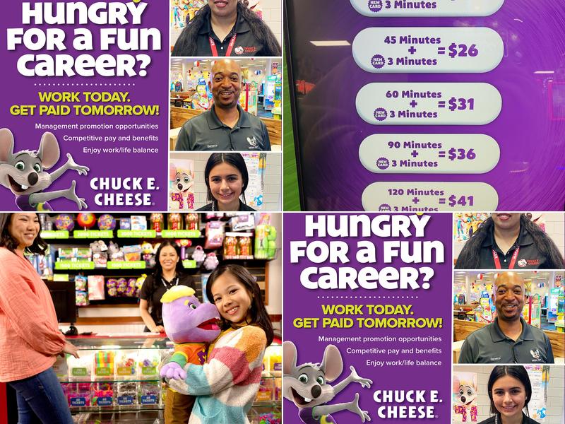 Chuck E. Cheese Menu