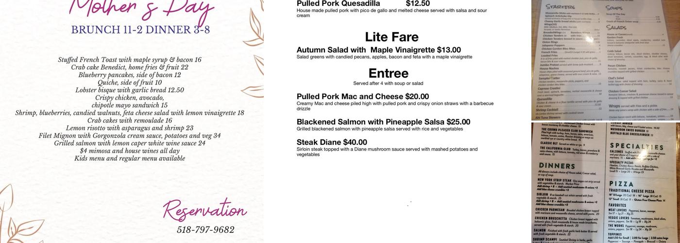 Shell Inn Menu