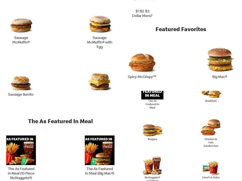 McDonald's Menu
