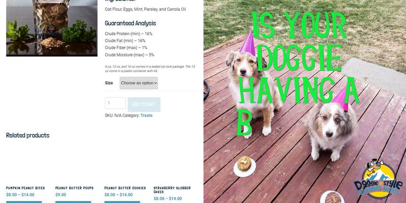 Doggie Style Gourmet Treats Menu