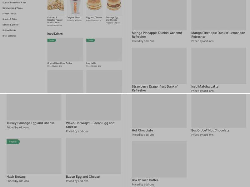 Dunkin' Menu