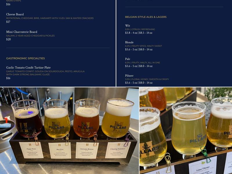 Two Pillars Brewery Menu