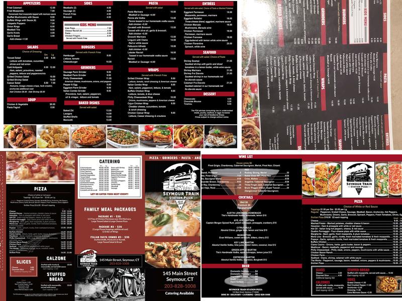 Seymour Train Station Pizza Menu