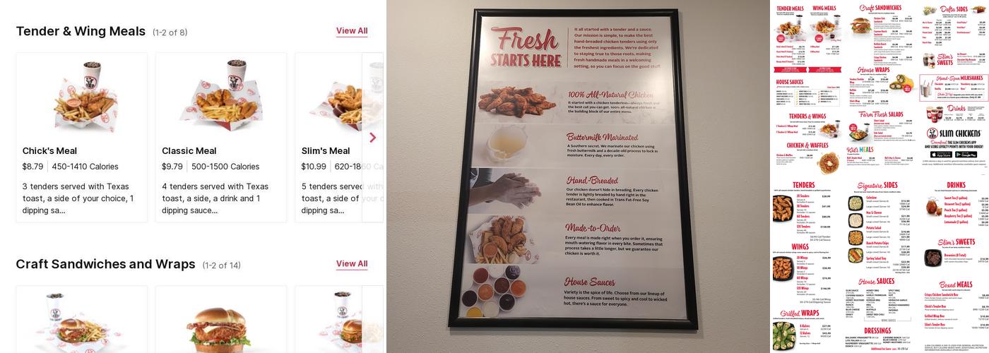 Slim Chickens Menu