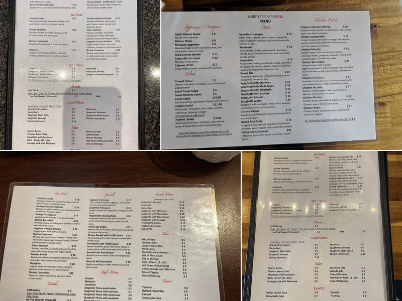Luigi's Italian Grill Menu
