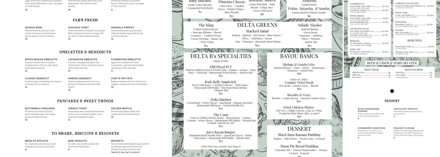 Delta Biscuit Company Menu