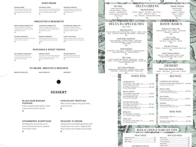 Delta Biscuit Company Menu